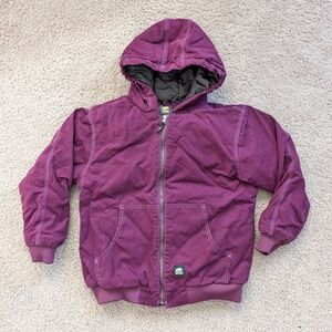 Berne Plum Purple Hooded Jacket Size Youth Large (14-16)